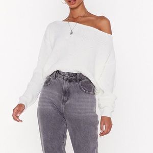 Nasty Gal off-the-shoulder crop sweater